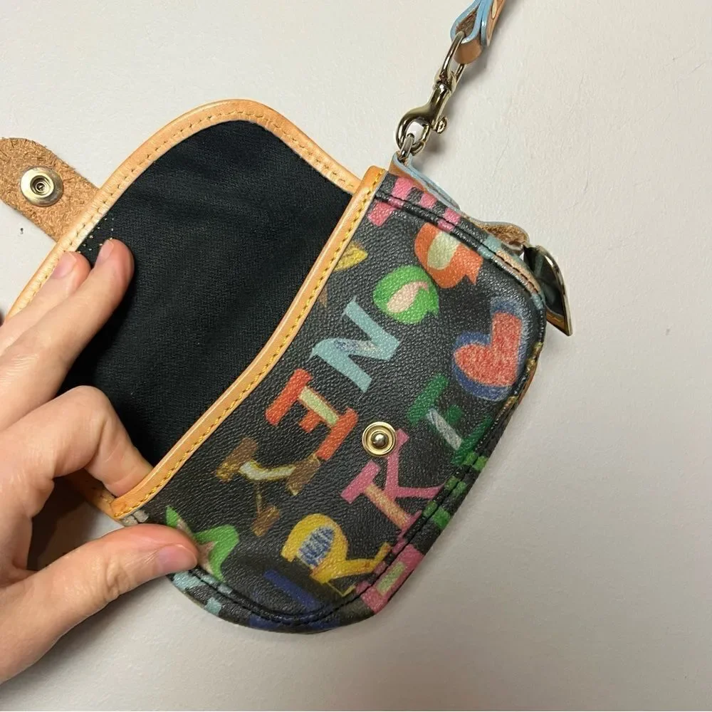 Dooney & Bourke vintage multicolored monogram wristlet wallet